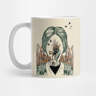 woman picking wildflowers Mug